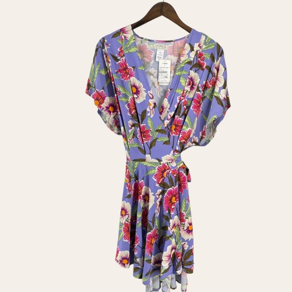 L Space Sunshine Feels Lost In Ibiza‎ Tropical Floral Wrap Dress - Picture 1 of 4